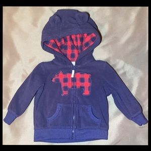 Carters Baby Plaid Bear Jacket w/ hoodie Size 6m